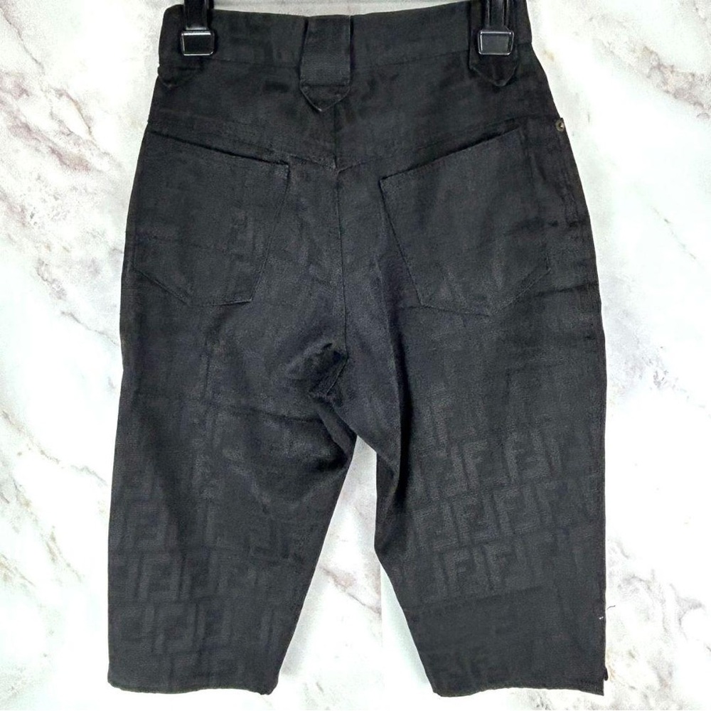 Fendi Black Zucca Monogram Capri Shorts